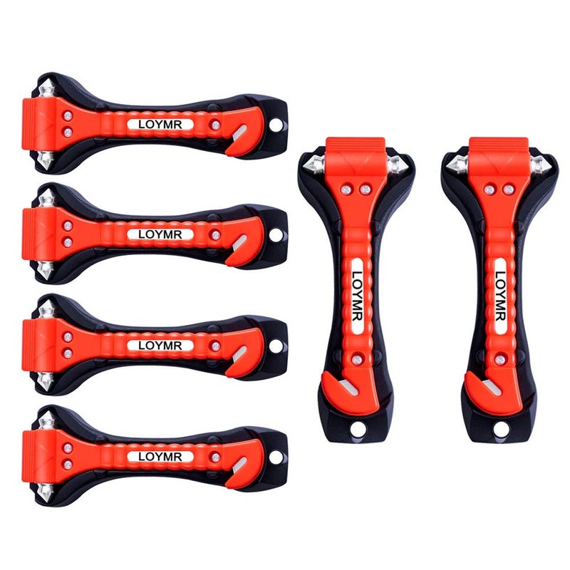 LOYMR Car Safety Hammer Set of 6 Emergency Escape Tool Auto Car Window Glass Hammer Breaker and Seat Belt Cutter Escape 2-in-1 for Family Rescue Auto Emergency Escape Tools - Image 1